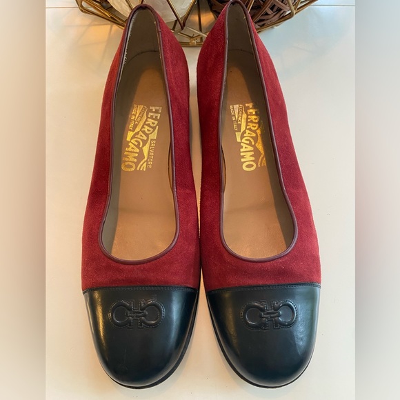 Salvatore Ferragamo Red and Black Heels - Picture 1 of 11
